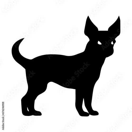 chihuahua Dog Vector Silhouette  Generative AI.