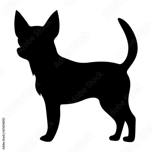 chihuahua Dog Vector Silhouette  Generative AI.