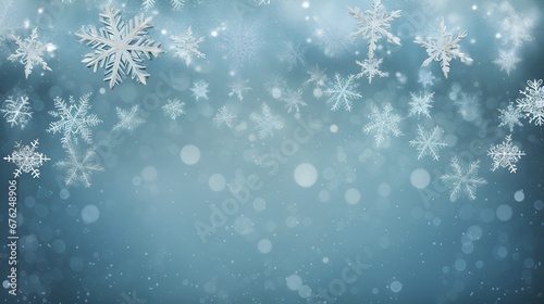 silver turquoise snowflakes on blue christmas background © Ziyan Yang