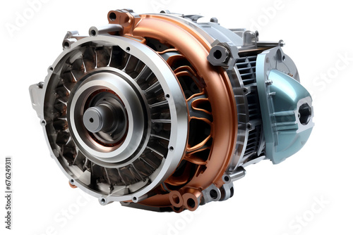 Industrial Fan Motor Isolated on Transparent Background