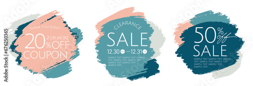 筆で描いた、タイトル、コピー、テキストの背景パーツセット