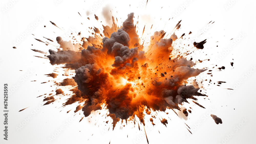 explode isolated on white background explode isolated on white background