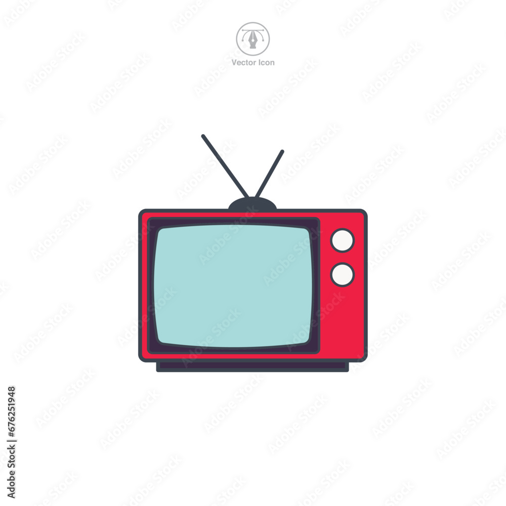Television icon symbol vector illustration isolated on white background Television icon symbol vector illustration isolated on white background