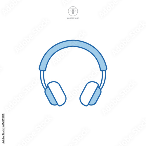 Headphone icon symbol vector illustration isolated on white background