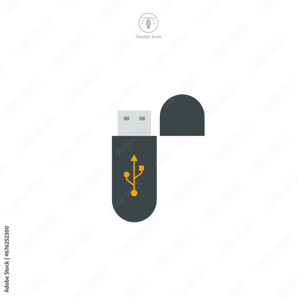 USB Stick icon symbol vector illustration isolated on white background USB Stick icon symbol vector illustration isolated on white background