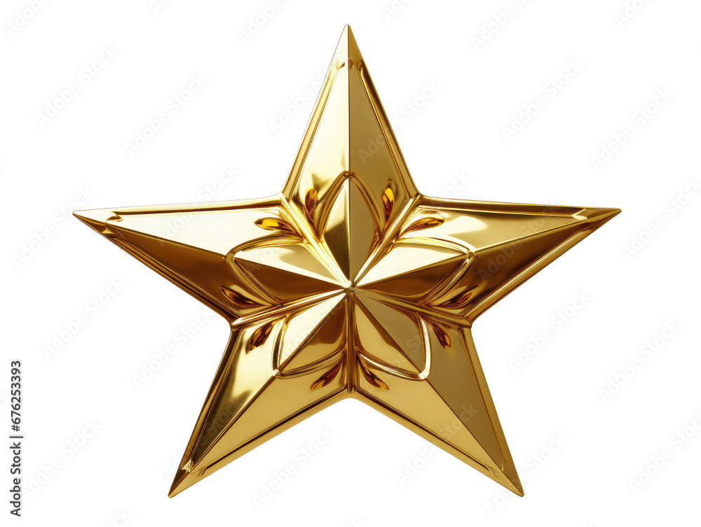 Fototapeta premium Golden Star Christmas Tree Topper.
