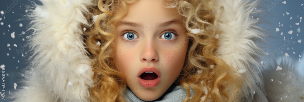 Excited Blonde Girl Winter Blue Set , Background Image For Website, Background Images , Desktop Wallpaper Hd Images