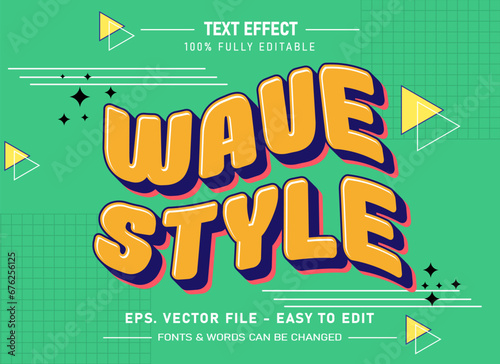 Retro trend y2k style editable text effect