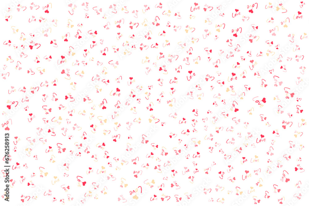 Valentine pattern with love heart star doodles for print media and cards