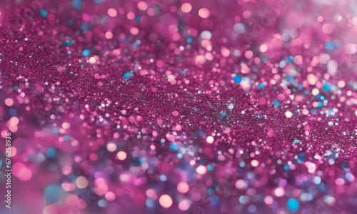 pink and blue glitter close up