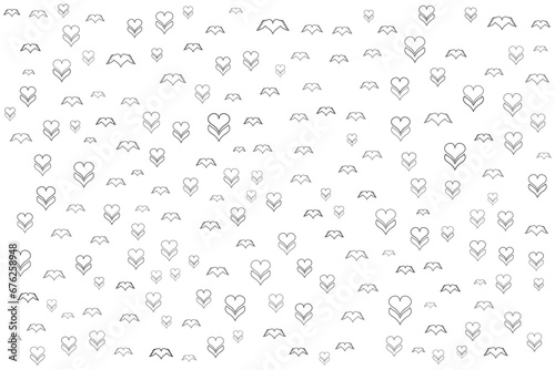 Valentine pattern with love heart star doodles for print media and cards