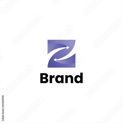 Blue Letter Z and Arrow Logo Design © Ferryep