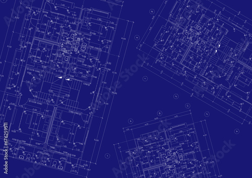 Floor plan designed building on the drawing.