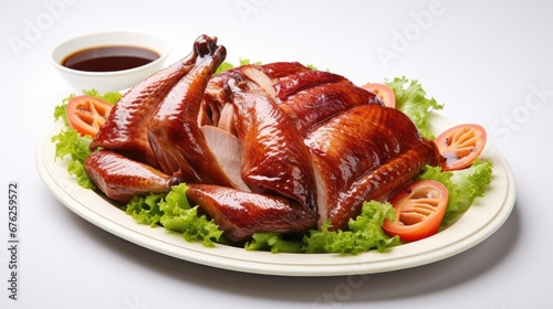 Traditional Chinese, Hong Kong cuisine, roast goose, duck. 