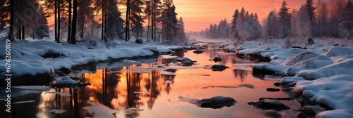 Winter Forest Edge Frozen River Typical   Background Image For Website  Background Images   Desktop Wallpaper Hd Images