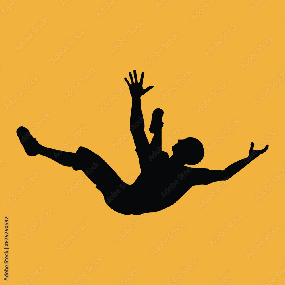 silhouette of a man falling