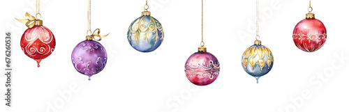 Watercolor Christmas decoration ball vector illustration, watercolor vector illustration