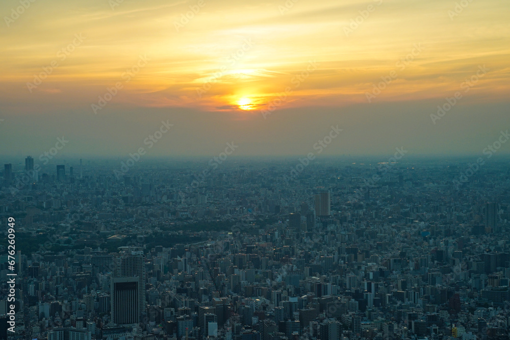 Sunset Scenery in Tokyo, Japan