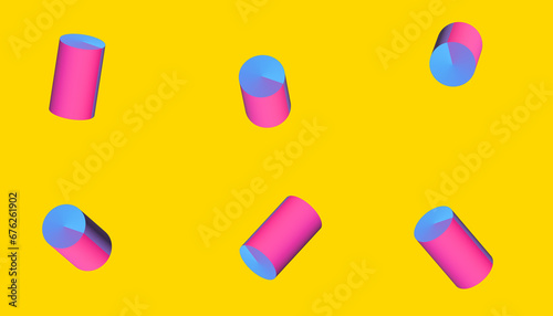 Colorful abstract background.Cute colorful modern  trendy pattern wallpaper with 3D shapes.