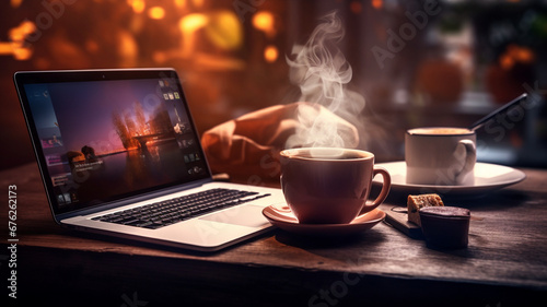 coffee and laptop