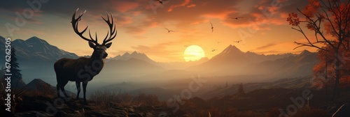 Beautiful Sunrise On Field Red Deer , Background Image For Website, Background Images , Desktop Wallpaper Hd Images