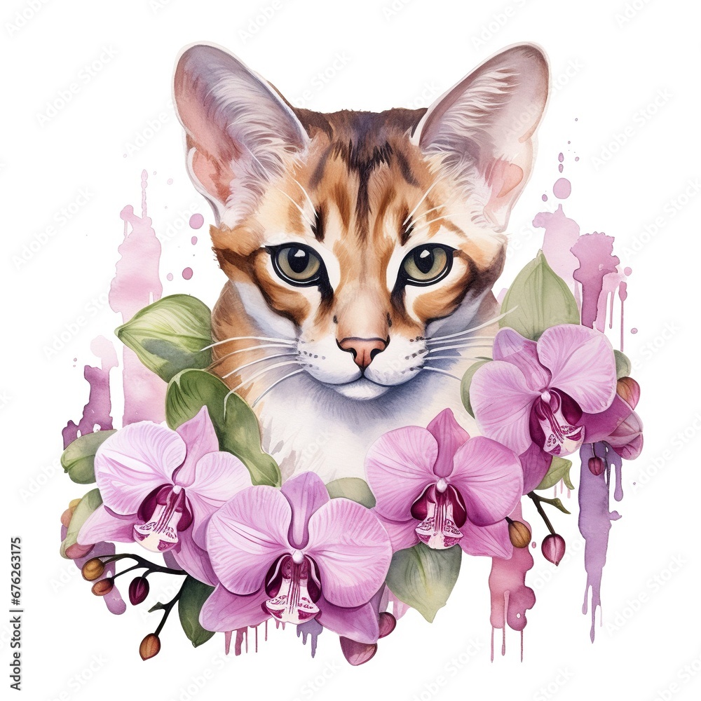 cat and flowers cat and flowers