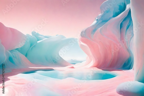 A pastel reverie of pinks and blues, captured in a liquid daydream.