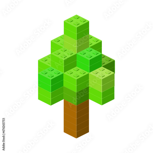 Volumetric coniferous tree. Vector clipart