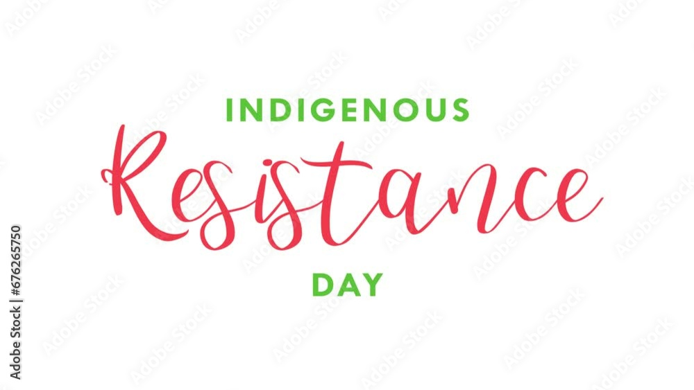 Indigenous Resistance Day Text Animation. Fantastic for Indigenous Resistance Day celebrations, white-backed lettering for banners, and stories for social media feed wallpaper Indigenous Resistance Day Text Animation. Fantastic for Indigenous Resistance Day celebrations, white-backed lettering for banners, and stories for social media feed wallpaper