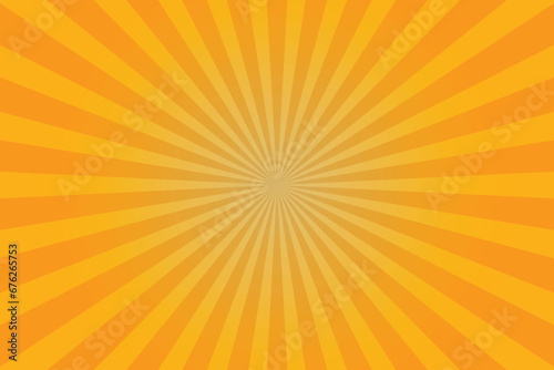 Orange And Yellow Sunburst Background - Vector Illustration