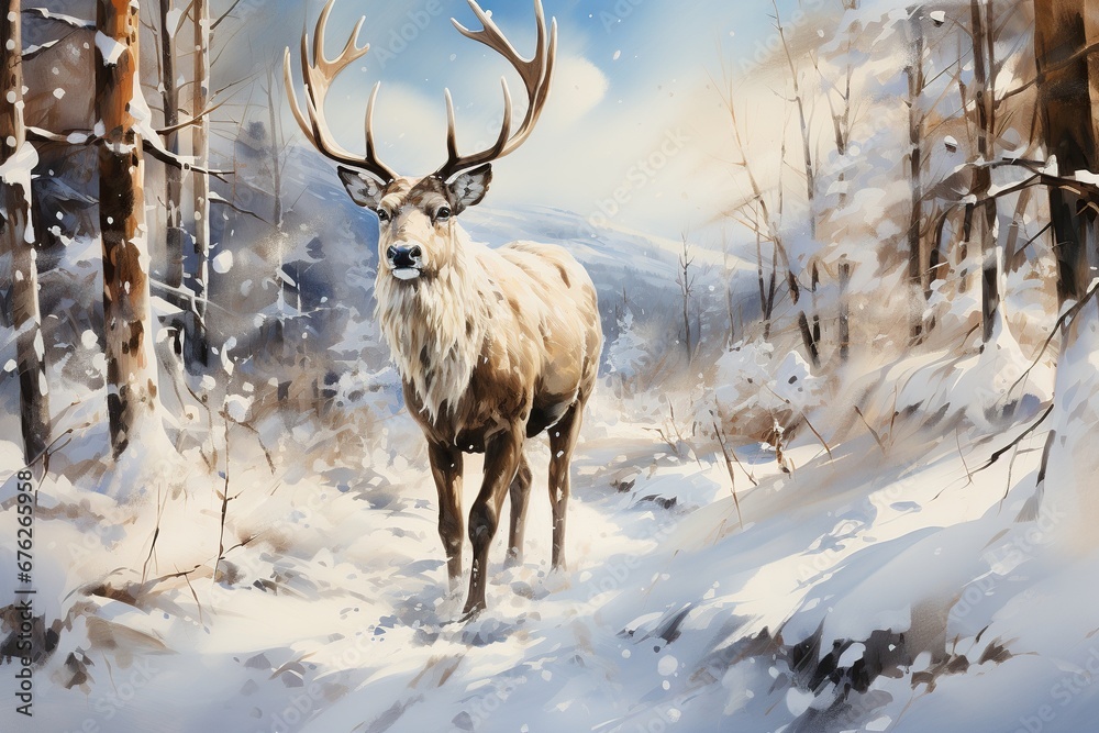 deer in winter deer in winter