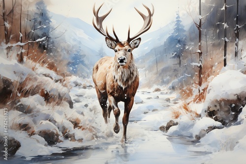 deer in the snow © Man888