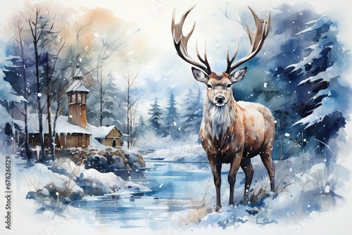 deer in winter © Man888