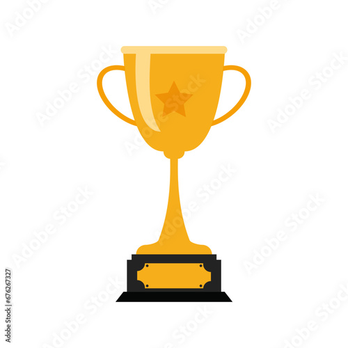Golden trophy vector isolated icon. Champion trophy cup. Editable vector. 