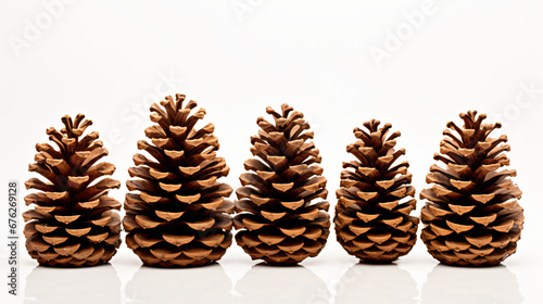 Pine cones isolated on the white background