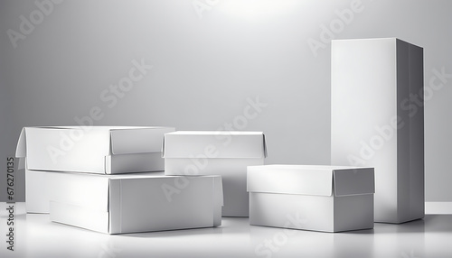 blank white  Packaging Boxes Mockup