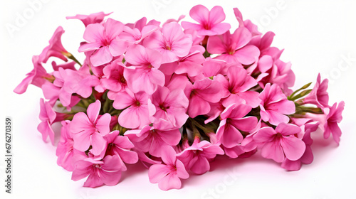 Pink phlox flowers isolated on white background
