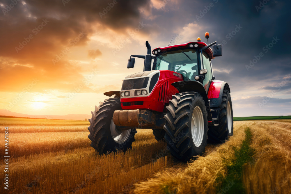 Fototapeta premium Modern Farming Machinery: Tractor Glory