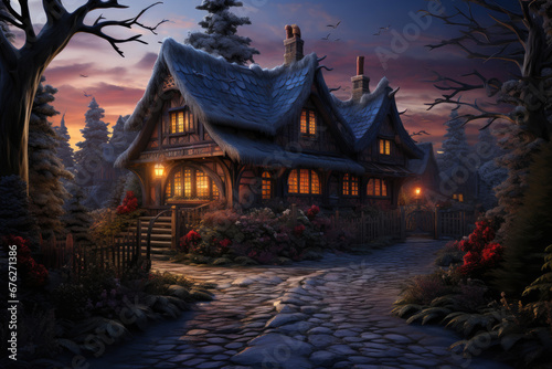 Whimsical Cottage in Christmas Wonderland