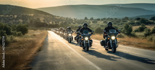 riders, bikers, touring, two wheels. photo