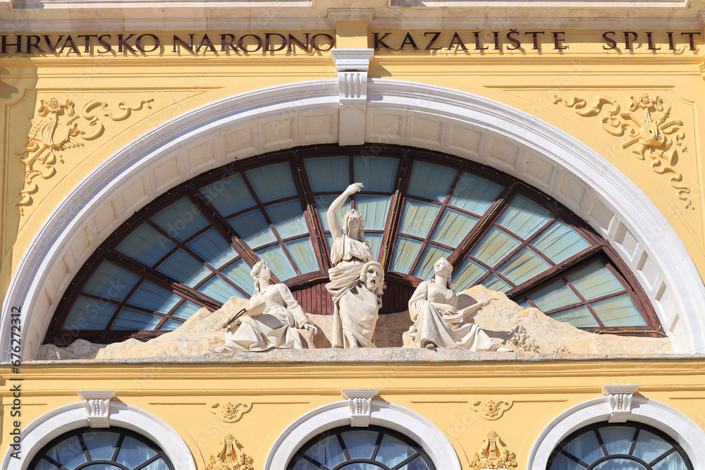 Details of National Theater in Split, Croatia