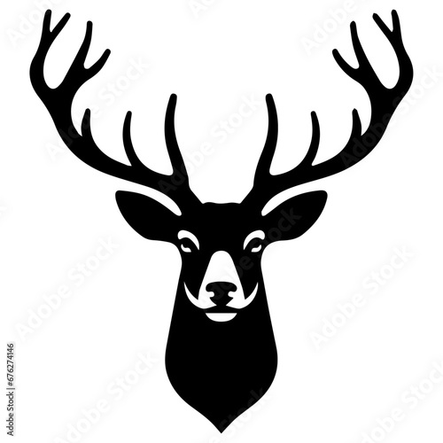 Deer Vector silhouette illustration, Deer Logo Concept vector, Deer Icon vector black color © Big Dream