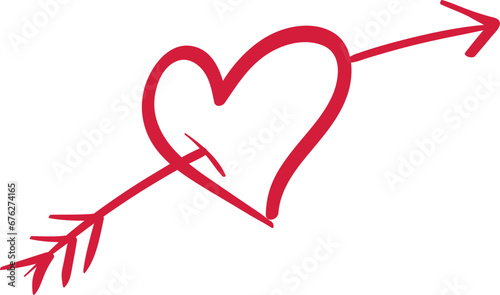 Pfeil durch ein Herz - Liebe - Vektor