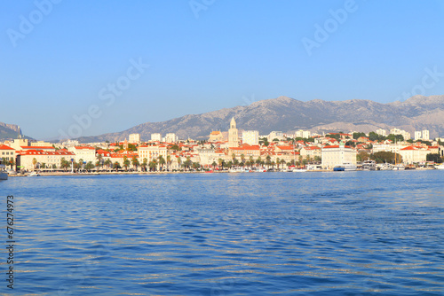 View of the embankment in the old town of Split, Dalmatia, Croatia