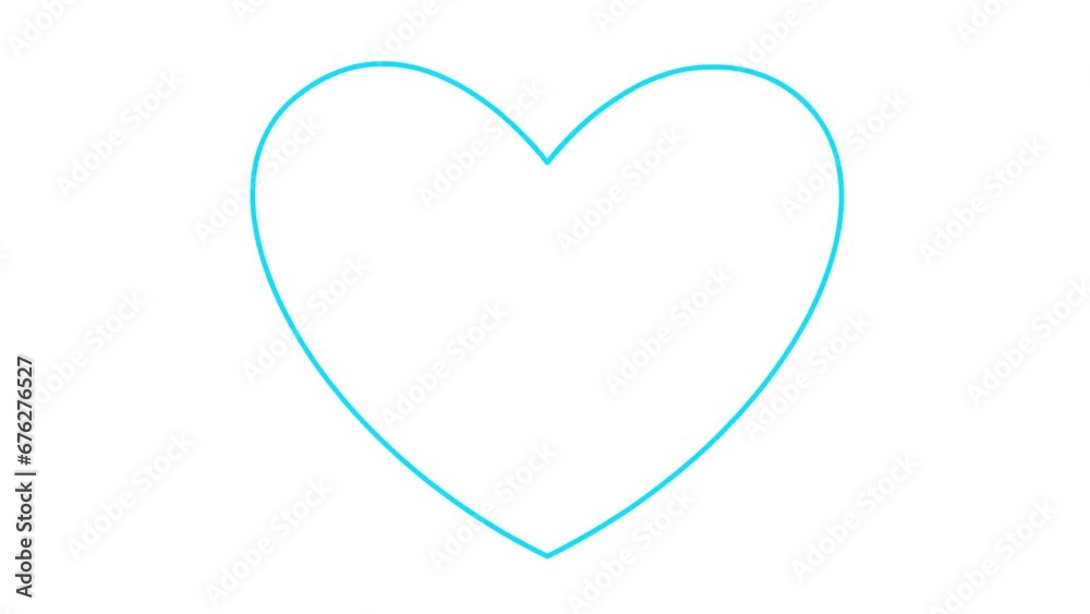 Animated blue linear pounding heart. Looped video of beating heart. Concept of love, health, passion, medicine. Vector illustration isolated on white background. Animated blue linear pounding heart. Looped video of beating heart. Concept of love, health, passion, medicine. Vector illustration isolated on white background.
