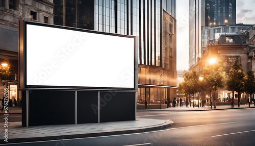 blank white, Mockup of a street billboard