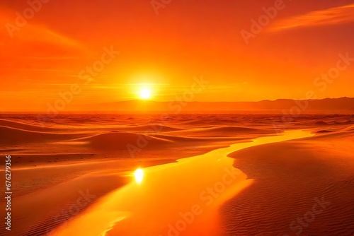 Vivid orange and yellow liquids intermingling like a neon sunrise on an alien planet