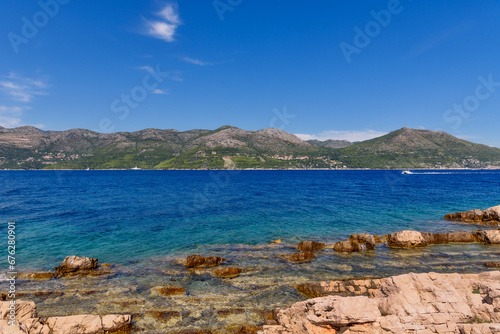 Fototapeta Naklejka Na Ścianę i Meble -  Nudist beach in Lopud in Croatia