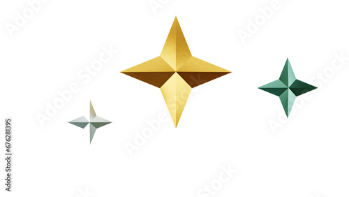 3d golden star