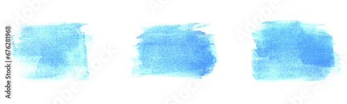 3 Texturen - blaue Wasserfarbe gemalt mit einem Pinsel